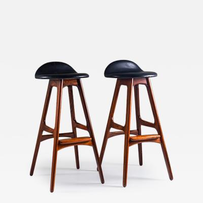 Erik Buch Erik Buch Bar Stools Model OD 61 for Odense M belfabrik Denmark 1960s