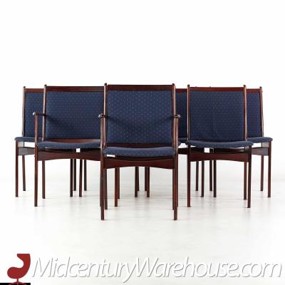 Erik Buch Erik Buch Style Mid Century Rosewood Dining Chairs Set of 8