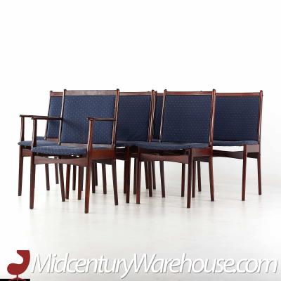 Erik Buch Erik Buch Style Mid Century Rosewood Dining Chairs Set of 8