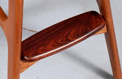 Erik Buch Erik Buch Teak Cognac Leather Bar Stools for Oddense Maskinsnedkeri