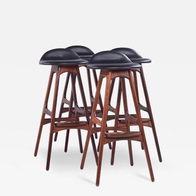 Erik Buch Erik Buch for Oddense M bler OD 61 Danish Rosewood Bar Stools Set of 4