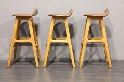Erik Buch Erik Buck Bar Stools Model OD 61 Produced by O D Mobler in Denmark
