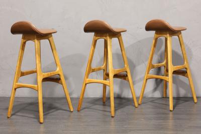 Erik Buch Erik Buck Bar Stools Model OD 61 Produced by O D Mobler in Denmark
