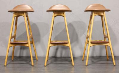 Erik Buch Erik Buck Bar Stools Model OD 61 Produced by O D Mobler in Denmark