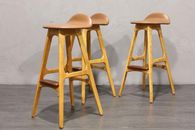Erik Buch Erik Buck Bar Stools Model OD 61 Produced by O D Mobler in Denmark