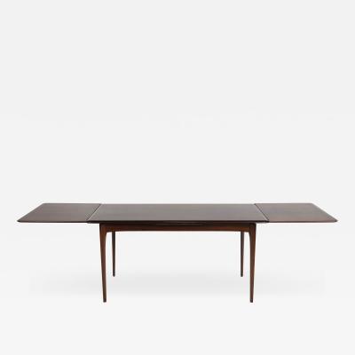 Erik Buck Exceptional Scandinavian Modern Rosewood Draw Leaf Table by Erik Buck