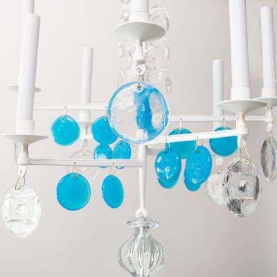 Erik H glund ERIK HOGLUND ELECTRIFIED 8 ARM IRON CRYSTAL CHANDELIER