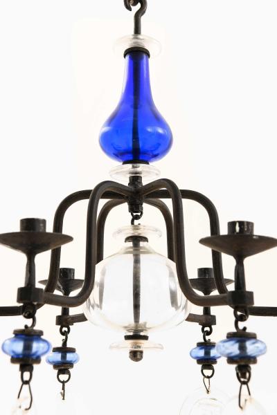 Erik H glund Erik H glund Candelabra in Glass and Wrought Iron by Boda Glasbruk 1970s