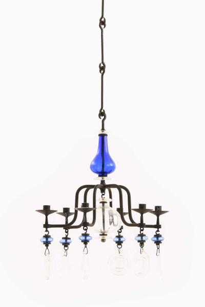 Erik H glund Erik H glund Candelabra in Glass and Wrought Iron by Boda Glasbruk 1970s