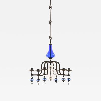 Erik H glund Erik H glund Candelabra in Glass and Wrought Iron by Boda Glasbruk 1970s