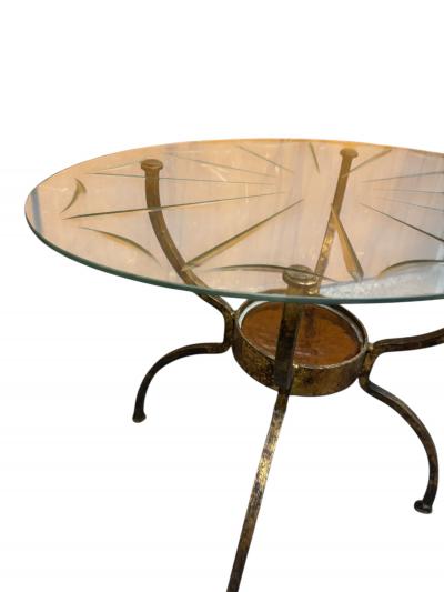 Erik H glund MID CENTURY IRON LOW SIDE TABLES GLASS ETCHED TOPS STYLE OF ERIK HOGLUND