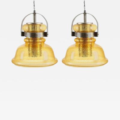 Erik H glund Pair of Large Pendant by Erik Hoglund Attributed