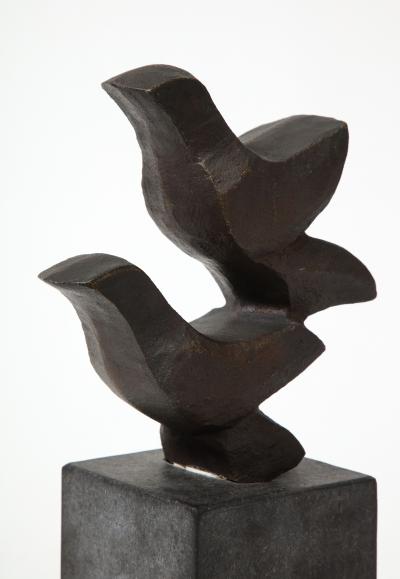 Erik Heide Blackened Bronze Sculpture Flyvende Fugle by Erik Heide Denmark 2003