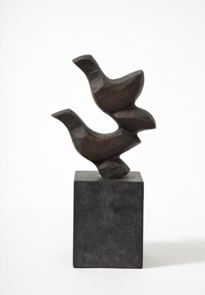 Erik Heide Blackened Bronze Sculpture Flyvende Fugle by Erik Heide Denmark 2003