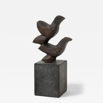Erik Heide Blackened Bronze Sculpture Flyvende Fugle by Erik Heide Denmark 2003