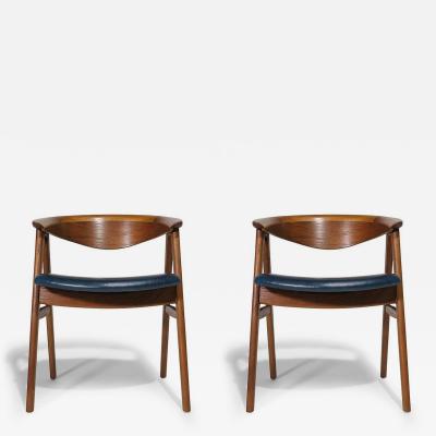 Erik Kirkegaard Pair of Restored Danish Teak Armchairs by Erik Kirkegaard