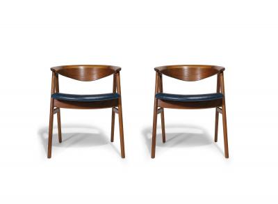 Erik Kirkegaard Pair of Restored Danish Teak Armchairs by Erik Kirkegaard