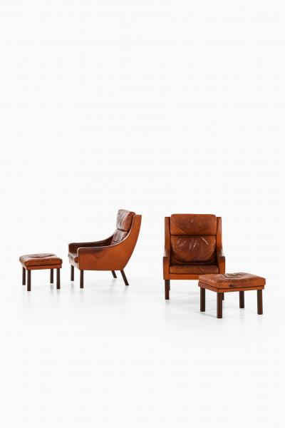 Erik Ole J rgensen Easy Chairs with Stools Produced by Selectform