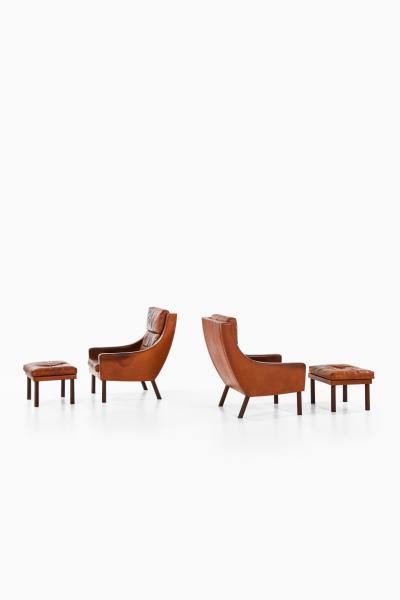 Erik Ole J rgensen Easy Chairs with Stools Produced by Selectform