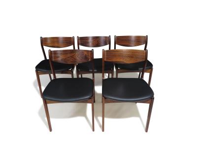 Erik Ole J rgensen Ten 10 Mid 20th Century Brazilian Rosewood PE Jorgensen Danish Dining Chairs