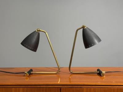 Erik W rn Table Lamps Metal Brass Sweden 1950s