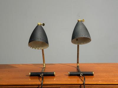 Erik W rn Table Lamps Metal Brass Sweden 1950s