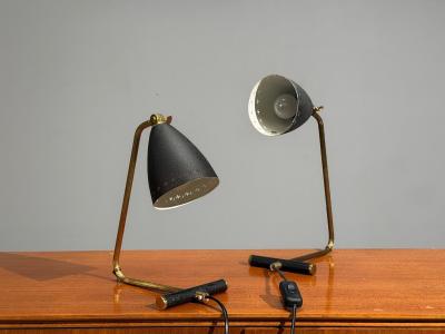 Erik W rn Table Lamps Metal Brass Sweden 1950s