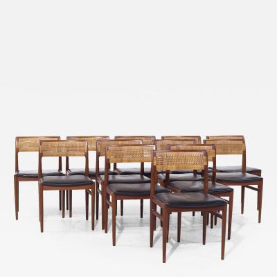 Erik W rts Erik Worts Erik W rts Mid Century Danish Teak and Cane Dining Chairs Set of 12