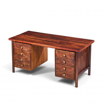 Erik W rts Erik Worts Erik Worts Style Mid Century Danish Rosewood and Brass Executive Desk