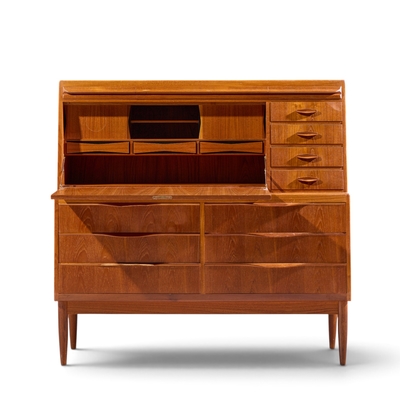 Erling Torvits Erling Torvits Mid Century Danish Teak Secretary Desk