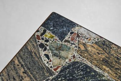 Erling Viksj Coffee Table with Stone Top by Erling Viksj for Conglo Designs Norway 1960s