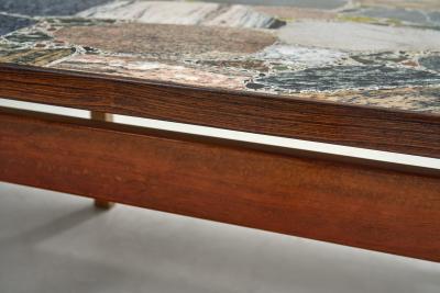 Erling Viksj Coffee Table with Stone Top by Erling Viksj for Conglo Designs Norway 1960s