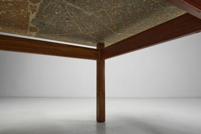 Erling Viksj Coffee Table with Stone Top by Erling Viksj for Conglo Designs Norway 1960s