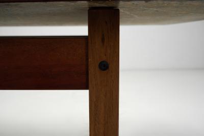 Erling Viksj Coffee Table with Stone Top by Erling Viksj for Conglo Designs Norway 1960s