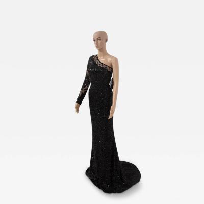 Ermanno Scervino Ermanno Scervino black and gold sequined evening dress