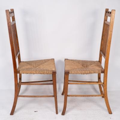 Ernest Archibald Taylor E A Taylor attri for Wylie Lochhead A pair of Arts Crafts side chairs