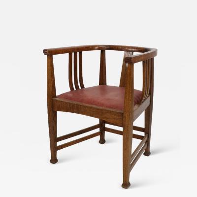 Ernest Archibald Taylor E A Taylor attributed A Good Arts Crafts Oak Tub Chair