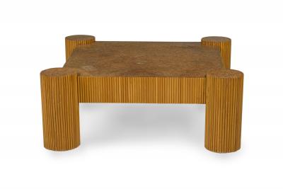 Ernest C Masi American Mid Century Bamboo Coffee Table