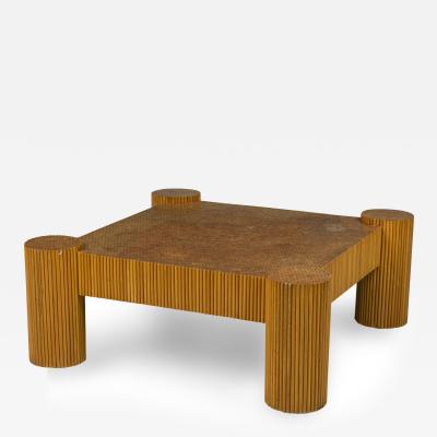 Ernest C Masi American Mid Century Bamboo Coffee Table
