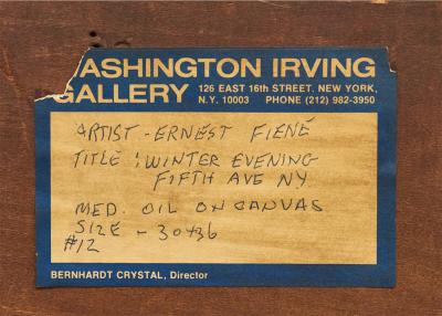 Ernest Fiene Winter Evening Fifth Avenue Night Scene