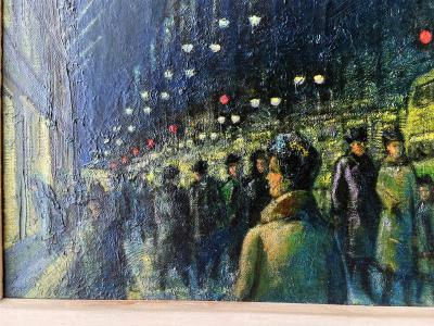 Ernest Fiene Winter Evening Fifth Avenue Night Scene