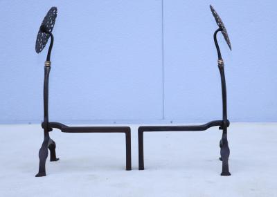 Ernest Gimson 1900s Ernest Gimson Style Brass And Iron Andirons