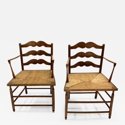 Ernest Gimson Pair of Cotswold School Armchairs by Gimson