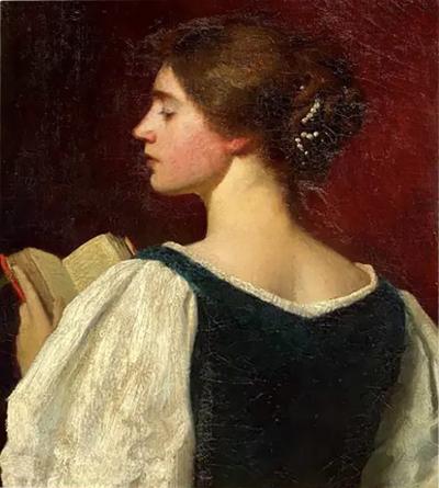 Ernest Lee Major Oil On Canvas Portrait Of A Young Woman By Ernest Lee Major