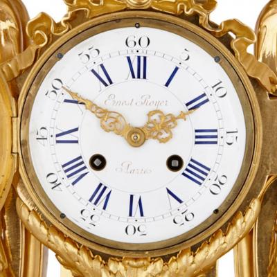 Ernest Royer Antique French gilt bronze clock set by Royer