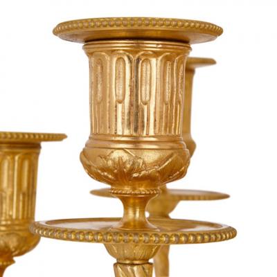 Ernest Royer Antique French gilt bronze clock set by Royer