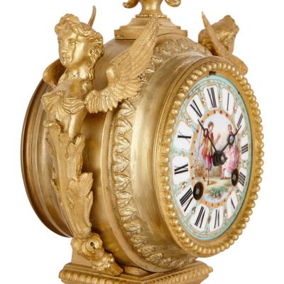 Ernest Royer Louis XVI style mantel clock by Ernest Royer