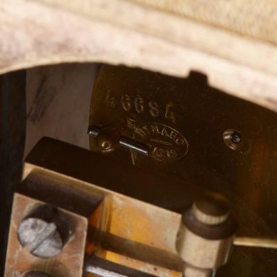 Ernest Royer Neoclassical mantel clock in ormolu and Sevres style porcelain by Ernest Royer