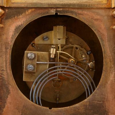 Ernest Royer Neoclassical mantel clock in ormolu and Sevres style porcelain by Ernest Royer