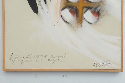 Ernest Tino Trova Modern Oil on Canvas Ernest Trova Four Score Seven Years Ago 1961